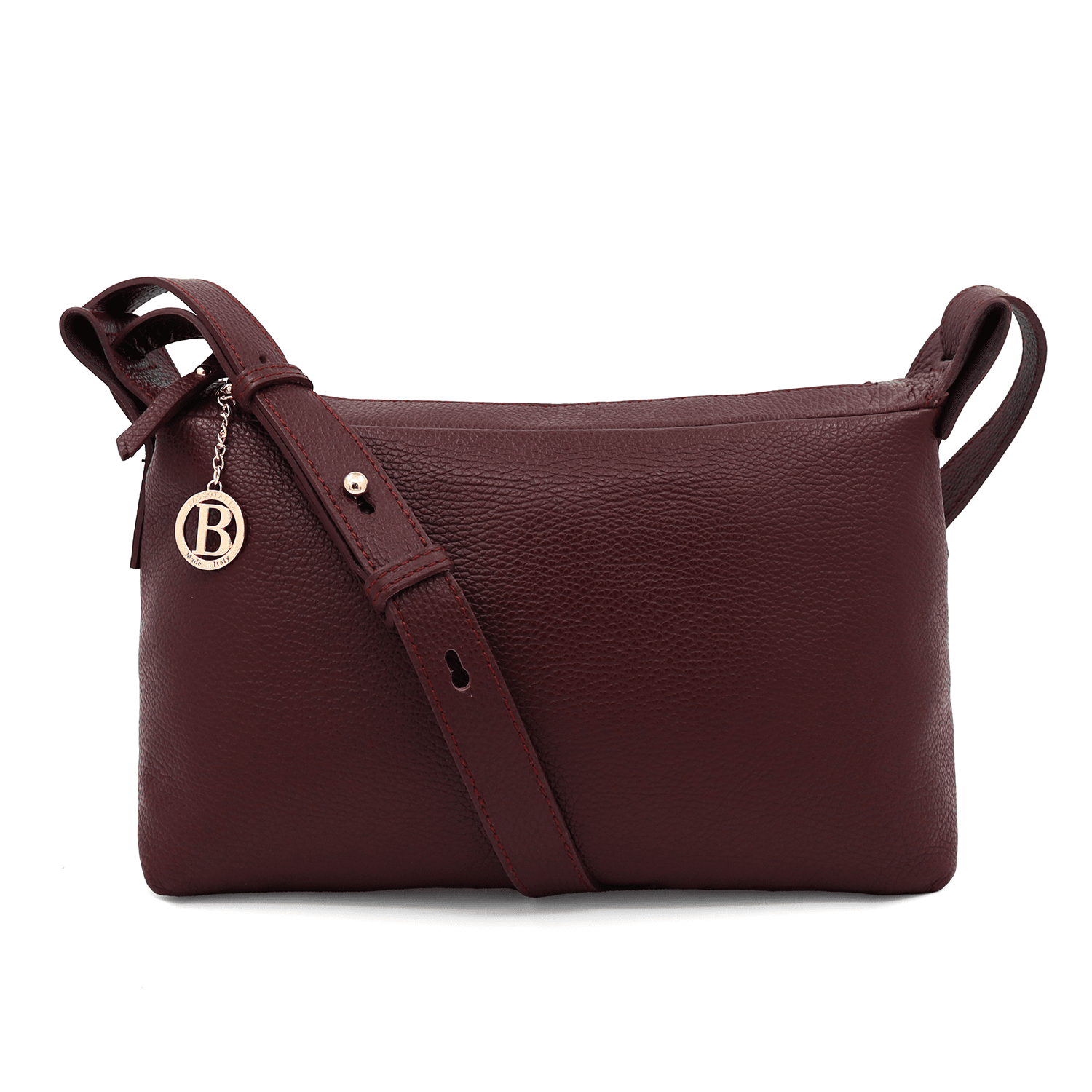 Γυναικεία τσάντα ώμου από γνήσιο δέρμα Velia – Μπορντό