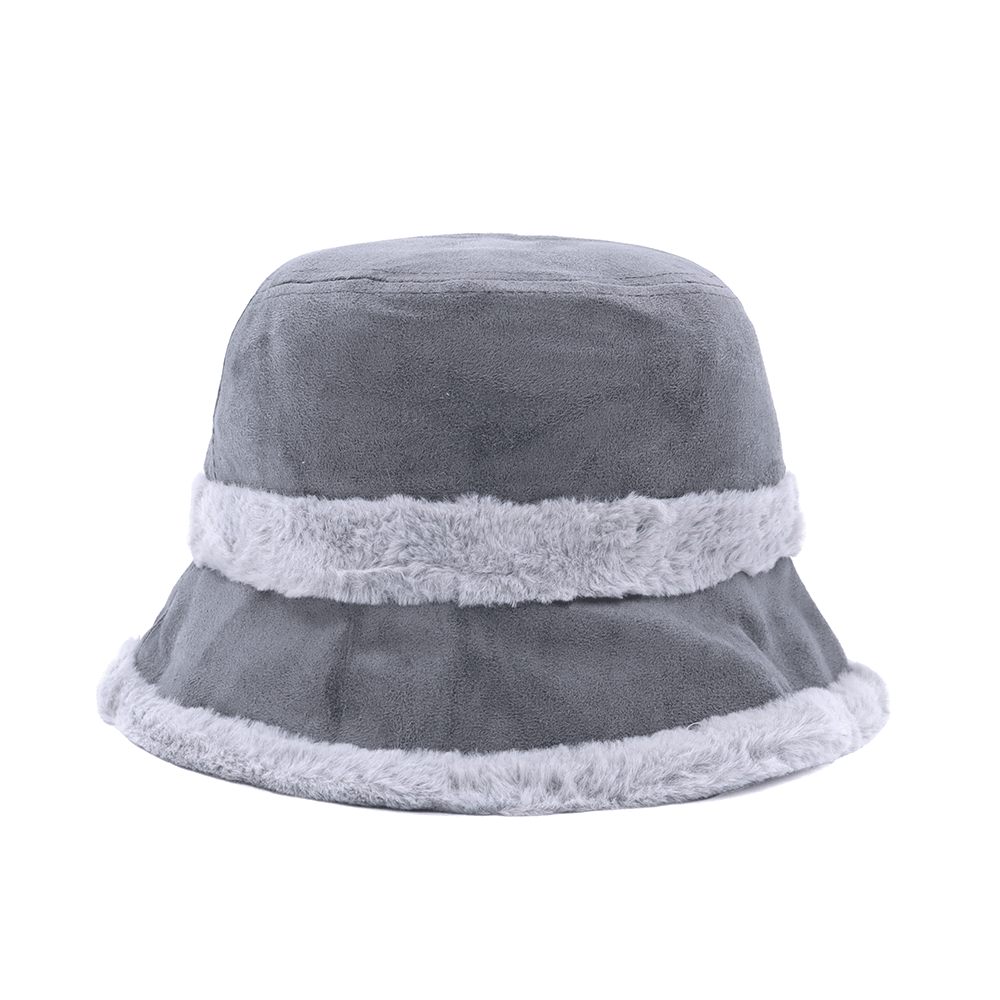 Γυναικείο χειμερινό καπέλο cloche με γούνα – Γκρι