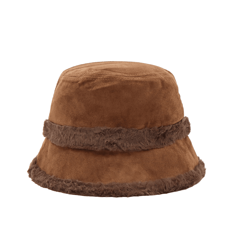 Γυναικείο χειμερινό καπέλο cloche με γούνα – Καφέ
