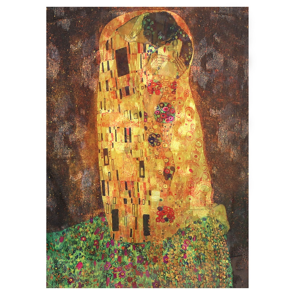 Γυναικείο φουλάρι με print «Το Φιλί» του Gustav Klimt
