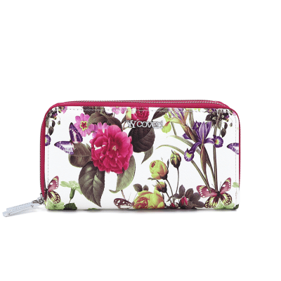 Γυναικείο πορτοφόλι με floral print – μωβ