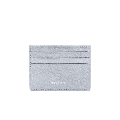 Δερμάτινη θήκη καρτών από γνήσιο δέρμα – Ασημί