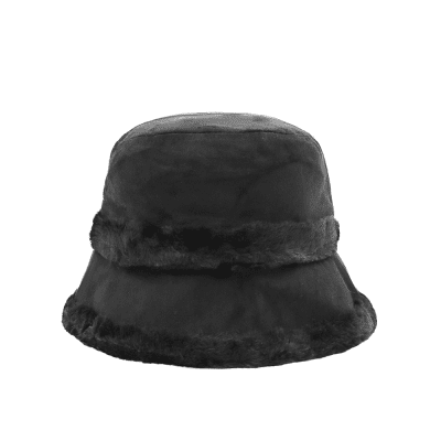 Γυναικείο χειμερινό καπέλο cloche με γούνα – Μαύρη