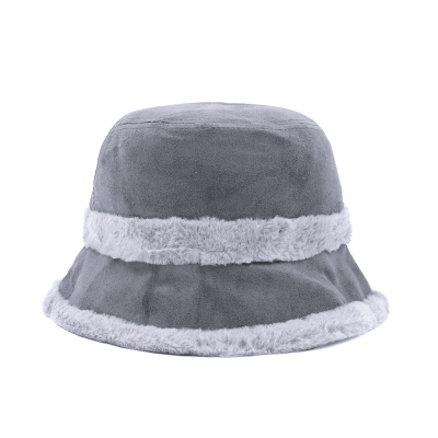 Γυναικείο χειμερινό καπέλο cloche με γούνα – Γκρι