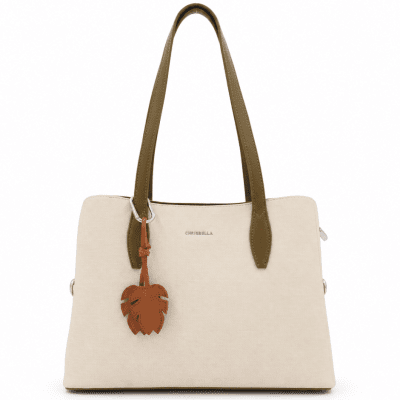 Chris Bella - Γυναικεία τσάντα με τρεις θήκες – Μπεζ / Λαδί