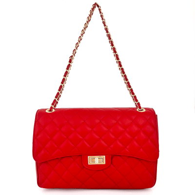 Γυναικεία μεγάλη τσάντα για τον ώμο από γνήσιο δέρμα Alea – Κόκκινο