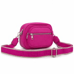 Γυναικεία τσάντα ώμου με δύο θήκες - Ασημί