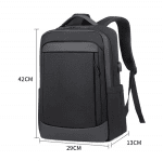 Σακίδιο laptop 15,6" από αδιάβροχο υλικό, με θύρα USB - σκούρο γκρι