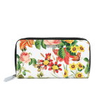 Γυναικείο πορτοφόλι με floral print – μπεζ