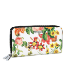 Γυναικείο πορτοφόλι με floral print – μπεζ