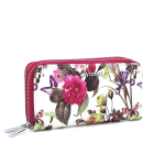 Γυναικείο πορτοφόλι με floral print – μπεζ