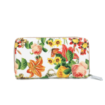 Γυναικείο πορτοφόλι με floral print – μπεζ