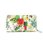 Γυναικείο πορτοφόλι με floral print – μπεζ
