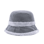 Γυναικείο χειμερινό καπέλο cloche με γούνα – Γκρι