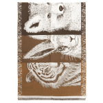 Διπλής όψης κασκόλ με animal print – Καφέ