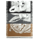 Διπλής όψης κασκόλ με animal print – Καφέ