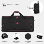 David Jones – Τσάντα ταξιδίου με ροδάκια και τηλεσκοπική λαβή – Μαύρο (Μεσαίο μέγεθος)