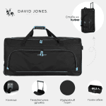 David Jones – Τσάντα ταξιδίου με ρόδες και τηλεσκοπική λαβή – Μαύρο/Μπλε