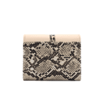 Γυναικείο πορτοφόλι με snake print - Μπεζ