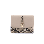 Γυναικείο πορτοφόλι με snake print - Μπεζ