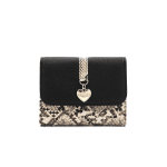 Γυναικείο πορτοφόλι με snake print - Μπεζ