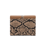 Γυναικείο πορτοφόλι με snake print - Μπεζ