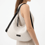 Diana & Co - Γυναικεία τσάντα τύπου πουγκί - Σκούρα σοκολάτα/Μπεζ