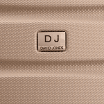 David Jones – Μεγάλη βαλίτσα με αφαιρούμενες ρόδες – Ανοιχτό καφέ