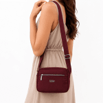 Γυναικεία τσάντα ώμου από ύφασμα με δύο θήκες – Μπλε