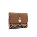 Γυναικείο πορτοφόλι με snake print - Μπεζ