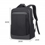 Σακίδιο laptop 15,6" από αδιάβροχο υλικό, με θύρα USB - μαύρη